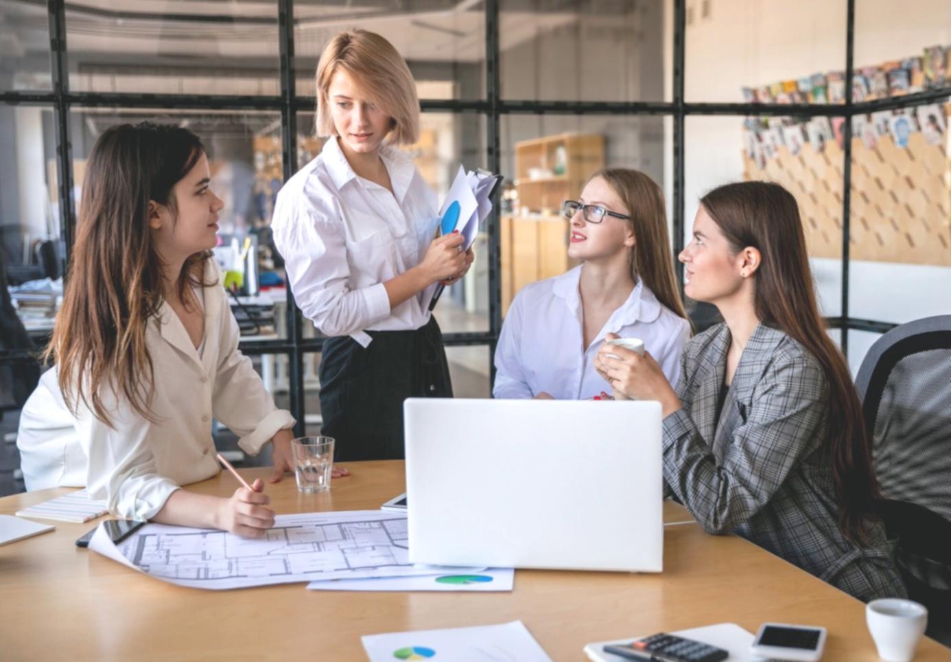 Financial analysis workspace showing charts and documents